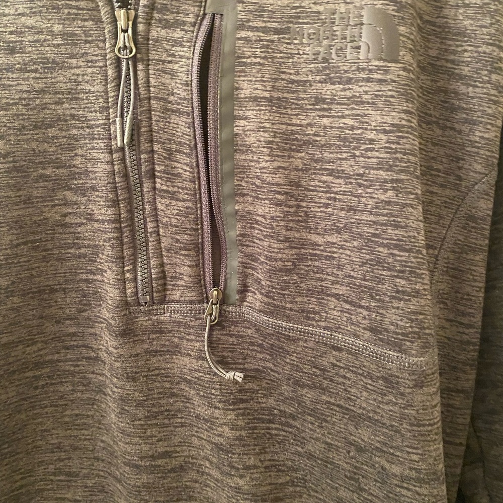 🔥The North Face Quarter Zip Pullover Men’s L Gray Fleece Lightweight - Picture 2 of 8